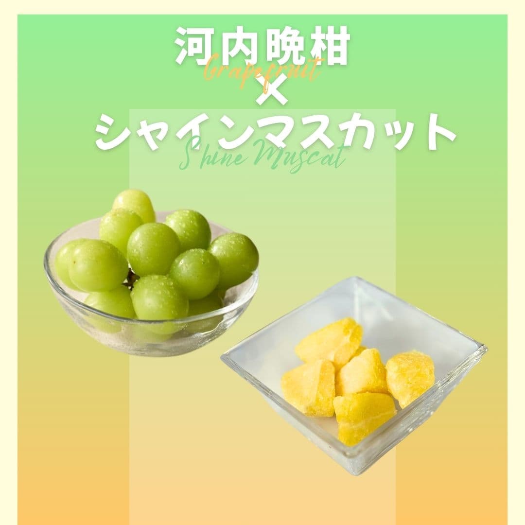 【ゆいマーケット】冷凍国産フルーツ 河内晩柑 500gパック × シャインマスカット 500gパック