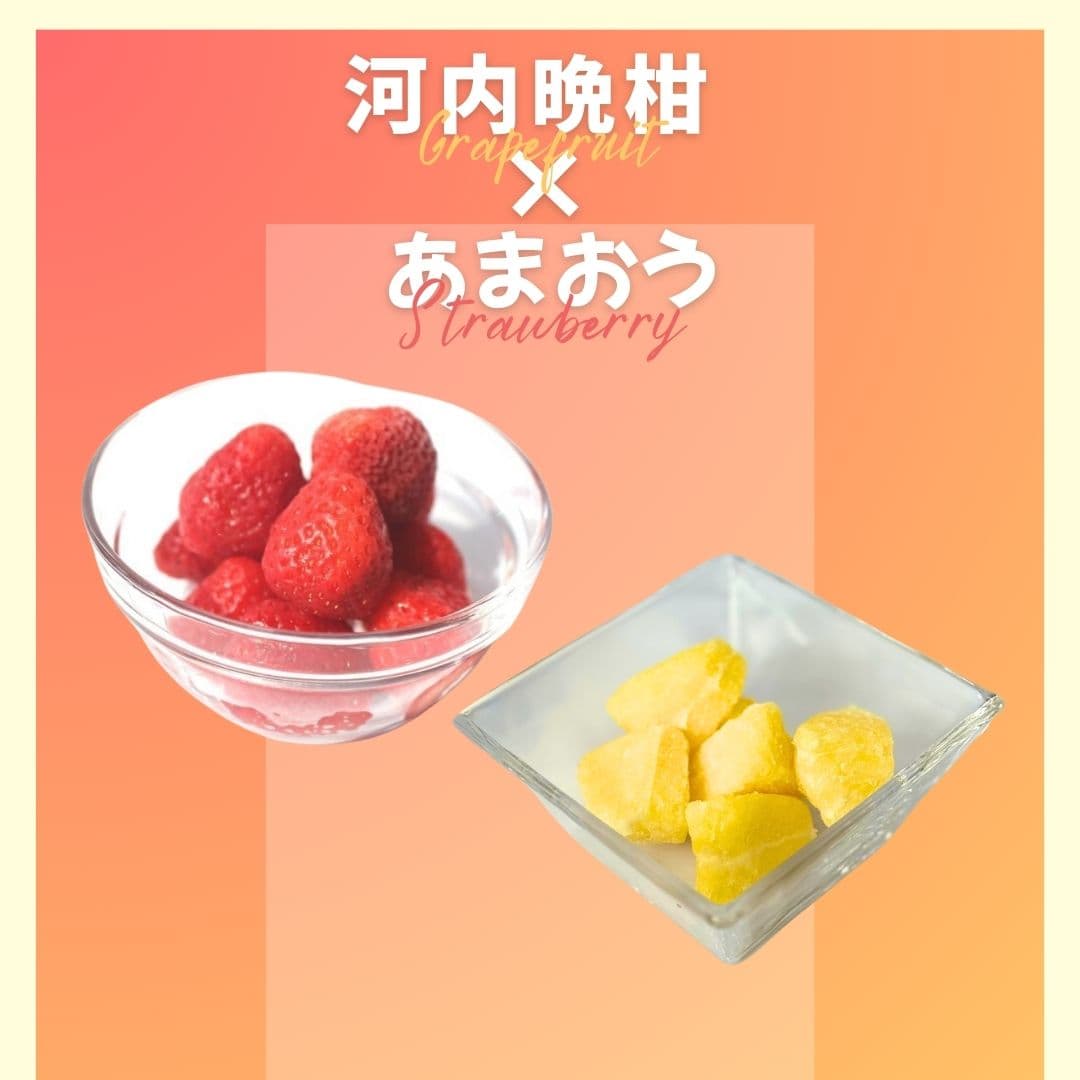 【ゆいマーケット】冷凍国産フルーツ 河内晩柑 500gパック × あまおう 500gパック